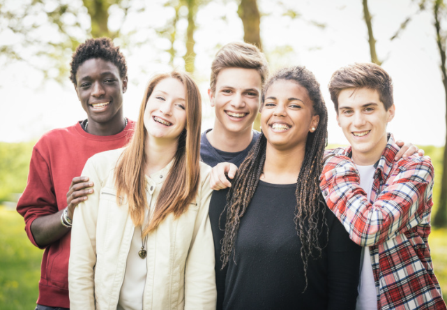 Happy group of young adults